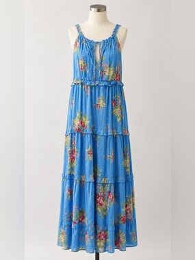 House of Harlow 1960 Blue Floral Tie-Front Maxi Dress